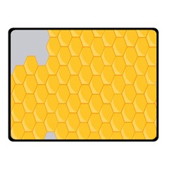 Hexagons Yellow Honeycomb Hive Bee Hive Pattern Fleece Blanket (small) by artworkshop