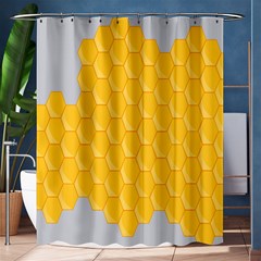 Hexagons Yellow Honeycomb Hive Bee Hive Pattern Shower Curtain 60  X 72  (medium)  by artworkshop