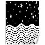 Black And White Waves And Stars Abstract Backdrop Clipart Canvas 12  x 16  11.86 x15.41  Canvas - 1