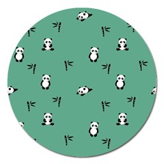 Pandas Pattern Magnet 5  (round) by artworkshop