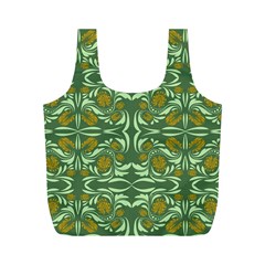 Folk Flowers Print Floral Pattern Ethnic Art Full Print Recycle Bag (m) by Eskimos