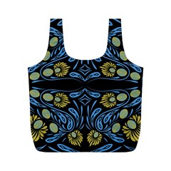 Folk Flowers Print Floral Pattern Ethnic Art Full Print Recycle Bag (m) by Eskimos