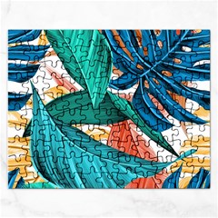 Leaves Tropical Exotic Rectangular Jigsaw Puzzl by artworkshop