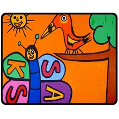 Graffiti 1 Double Sided Fleece Blanket (medium)  by nate14shop