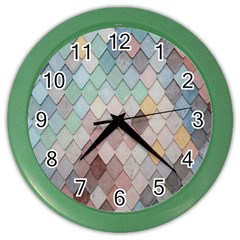 Tiles Shapes Color Wall Clock by artworkshop