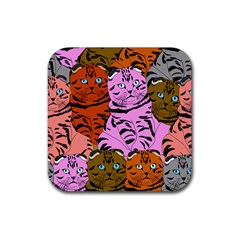 Tileable Seamless Cat Kitty Rubber Coaster (square) by artworkshop