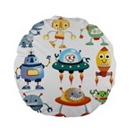 Vector-set-funny-robots-cartoon Standard 15  Premium Flano Round Cushions Front