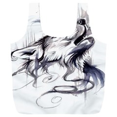 Tattoo-ink-flash-drawing-wolf Full Print Recycle Bag (xxl) by Jancukart