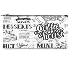 Vintage Coffee-tea-cafe-hamburger-menu-coffee-shop-menu Pencil Case by Jancukart