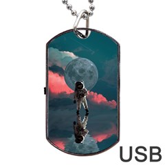 Astronaut-moon-space-nasa-planet Dog Tag Usb Flash (one Side) by Jancukart