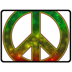 Peace-rastafarian Fleece Blanket (large)  by Jancukart