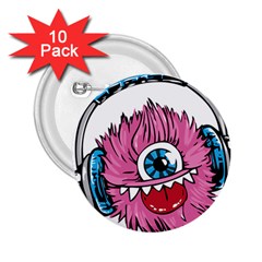 Monster-headphones-headset-listen 2 25  Buttons (10 Pack)  by Jancukart