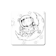 Astronaut-moon-space-astronomy Square Magnet