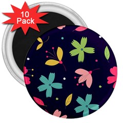 Colorful Floral 3  Magnets (10 Pack)  by hanggaravicky2