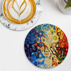 Colorful Structure Uv Print Round Tile Coaster by artworkshop