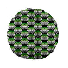 Hackers Town Void Mantis Hexagon Aromantic Pride Flag Standard 15  Premium Flano Round Cushions by WetdryvacsLair