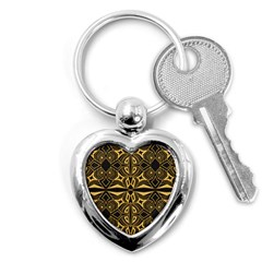 Abstract Pattern Geometric Backgrounds Key Chain (heart) by Eskimos