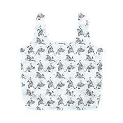 Robot Dog Drawing Motif Pattern Full Print Recycle Bag (m) by dflcprintsclothing