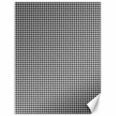 Soot Black And White Handpainted Houndstooth Check Watercolor Pattern Canvas 18  X 24  by PodArtist