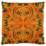 Folk flowers print Floral pattern Ethnic art Large Cushion Case (One Side) Front