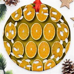 Oranges Slices  Pattern Round Filigree Ornament (two Sides) by artworkshop