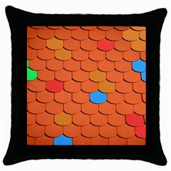 Phone Wallpaper Roof Roofing Tiles Roof Tiles Throw Pillow Case (black) by artworkshop