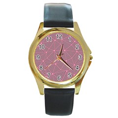 Triangle Round Gold Metal Watch by nateshop