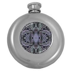 Abstract Kaleido Round Hip Flask (5 Oz) by kaleidomarblingart