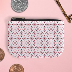 Pattern Christmas Pattern Red Stars Mini Coin Purse by Sapixe