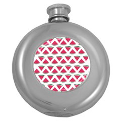 Illustration Watermelon Fruit Food Melon Round Hip Flask (5 Oz) by Sapixe