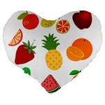 Fruits Cartoon Large 19  Premium Heart Shape Cushions Back