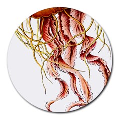 Animal Art Forms In Nature Jellyfish Round Mousepads by Sapixe