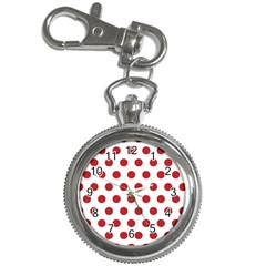 Polka-dots-white Red Key Chain Watches by nateshop