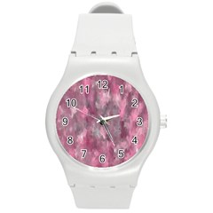 Abstract-pink Round Plastic Sport Watch (m) by nateshop