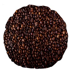 Coffee Beans Food Texture Large 18  Premium Round Cushions by artworkshop