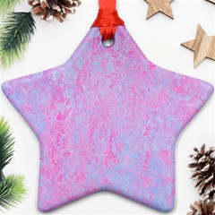  Texture Pink Light Blue Star Ornament (two Sides) by artworkshop