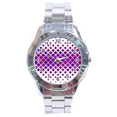 Pattern-box Purple White Stainless Steel Analogue Watch by nateshop