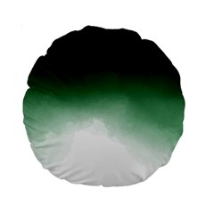 Watercolor-green White Standard 15  Premium Round Cushions by nateshop