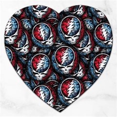 Grateful Dead Pattern Jigsaw Puzzle (heart) by Jancukart