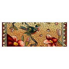 Flower Cubism Mosaic Vintage Banner And Sign 8  X 3  by Jancukart