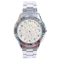 Flowery Floral Abstract Decorative Ornamental Stainless Steel Analogue Watch by artworkshop