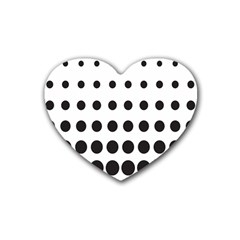 Halftone Pattern Dot Modern Retro Texture Circle Rubber Heart Coaster (4 Pack) by artworkshop