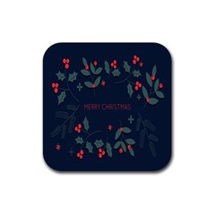 Merry Christmas Holiday Pattern  Rubber Coaster (square) by artworkshop