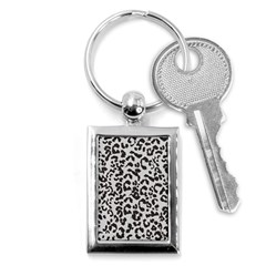 Grey And Black Jaguar Dots Key Chain (rectangle) by ConteMonfrey