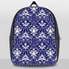 Blue Lace Decorative Ornament - Pattern 14th And 15th Century - Italy Vintage  School Bag (xl) by ConteMonfrey