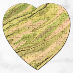 Green Pattern Texture Marble Jigsaw Puzzle (heart) by Wegoenart