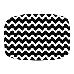 Illustration Black White Wave Pattern Wavy Halftone Mini Square Pill Box by Wegoenart