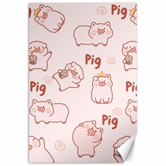 Pig Cartoon Background Pattern Canvas 20  X 30  by Sudhe