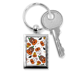 Illustration Pumpkin Bear Bat Bunny Chicken Key Chain (rectangle) by Sudhe