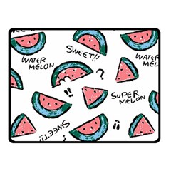 Illustration Watermelon Fruit Sweet Slicee Fleece Blanket (small) by Sudhe